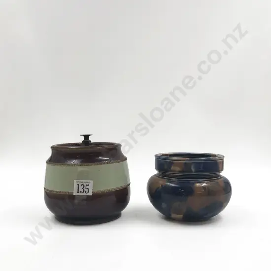 Two Vintage Stoneware Ash Trays