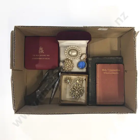 Qty of Assorted Costume Jewellery with Commemorative Medals Etc.