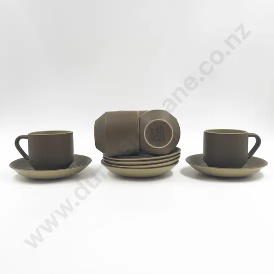 Crown Lynn "Palm Springs" Set of Six Cups and Saucers