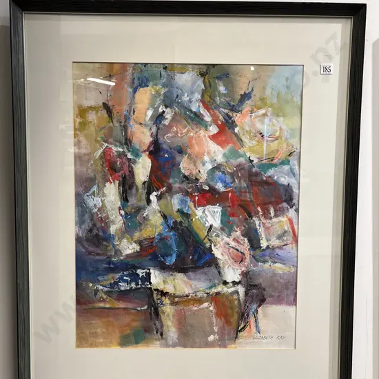 Elizabeth Kay "Flowers in a Pot" Mixed Media on Paper