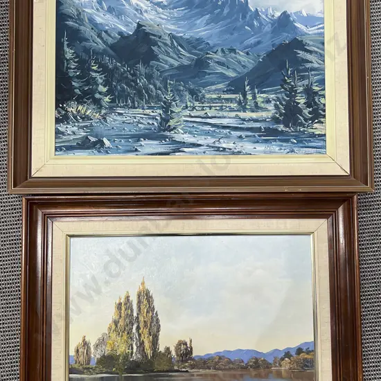 Mark Thomas Mountain Scape Together with David Barlow "Autumn" Oil on Board