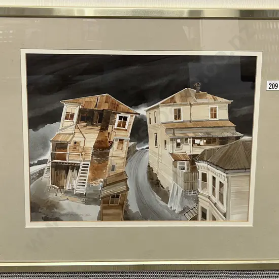 Cliff Thomas - Gossips Tinakori Road - Watercolour