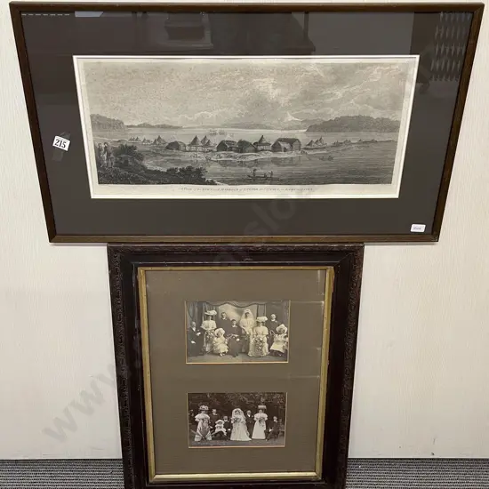 Vintage Bookplate together with Framed B&W Photographs