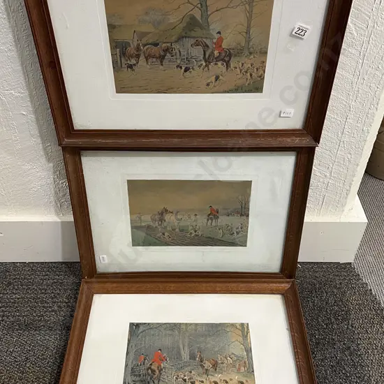 Three Vintage Hunting Prints