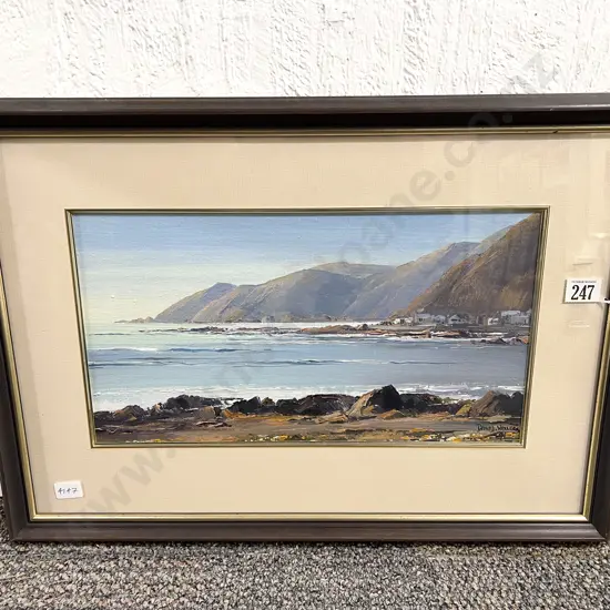 Peter.J.Wallers "From Island Bay" Oil on Board