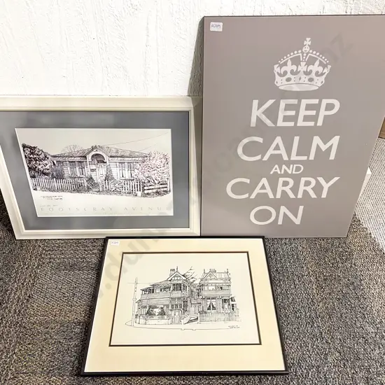 Two Architectural Prints together with Other