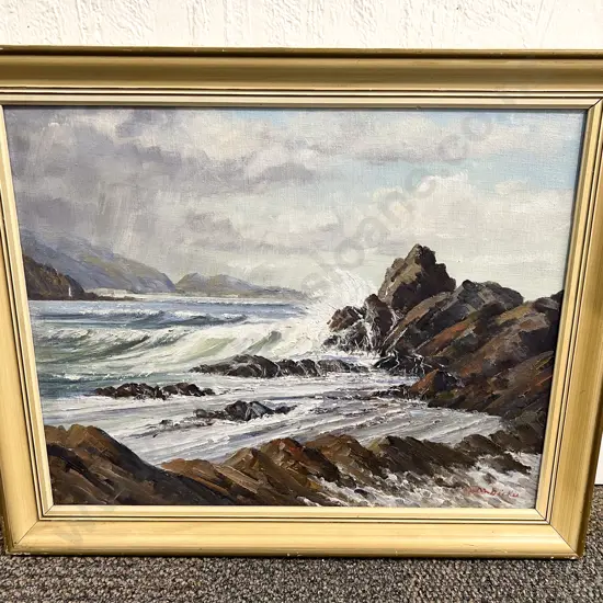 Colin Dickie "Harbour Entrance" Oil on Board