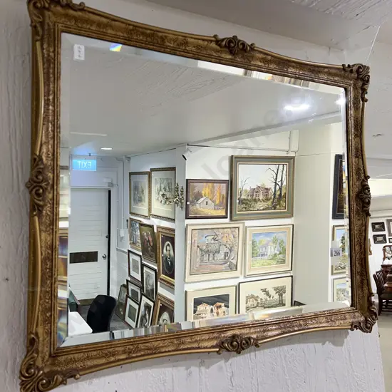 Gilt Painted Bevel Edged Wall Mirror