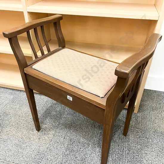 Piano Stool With Tilt Top Compartment and Qty of Assorted Sheet Music