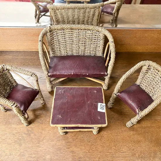 Apprentice Made Rattan Four Piece Miniature Conservatory Suite