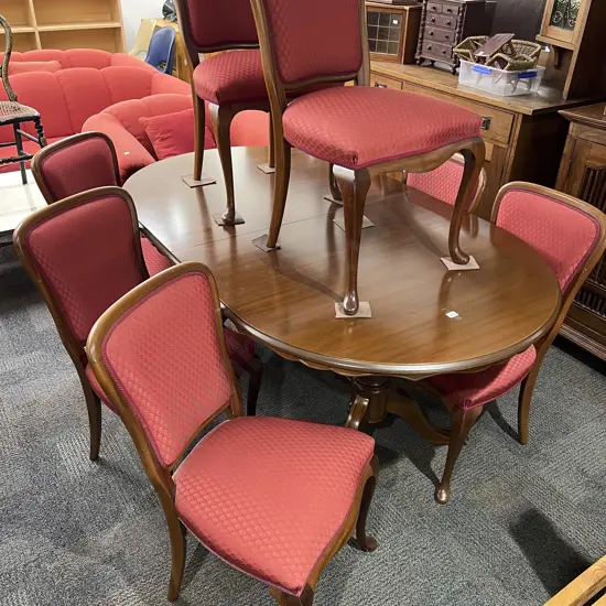 Mahogany Extension Dining Table with Eight Dining Chairs
