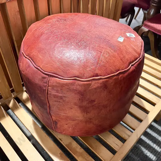 Leather Pouffe