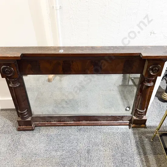 Wm IV Flame Mahogany Overmantle Mirror