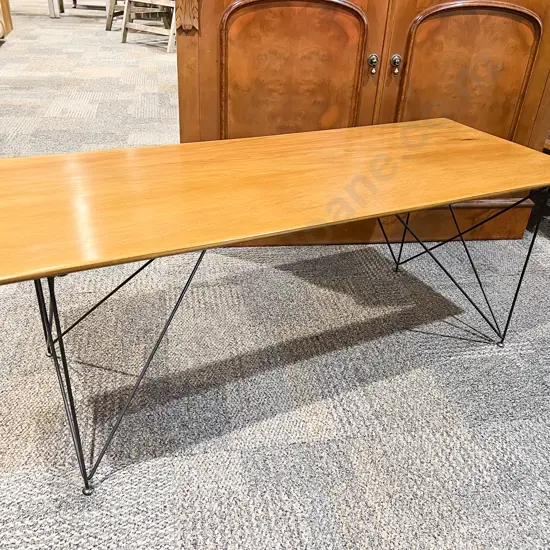 Rectangular Coffee Table with Wire Frame Base