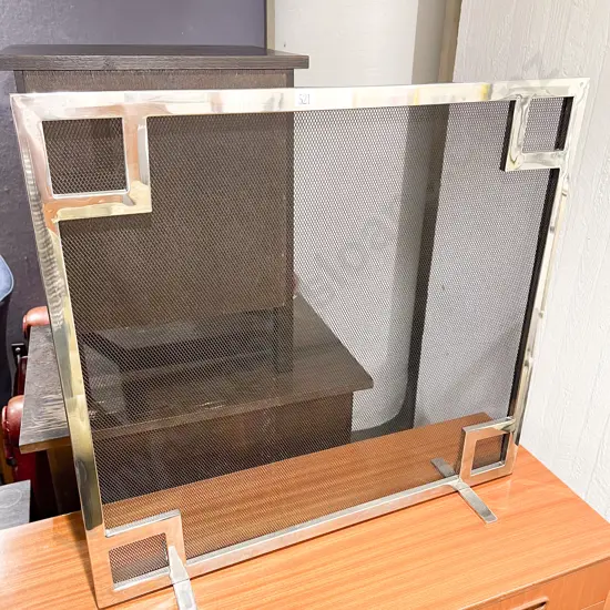 Chrome and Mesh Fire Screen