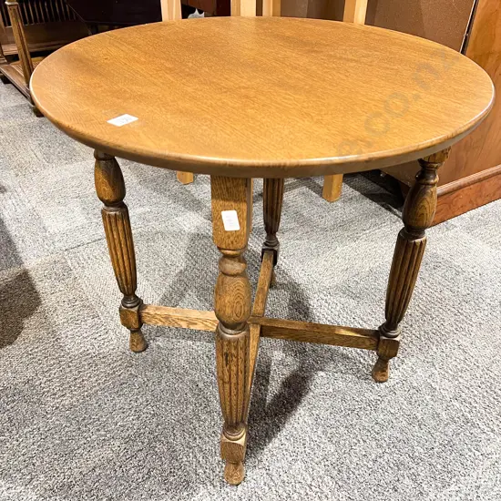 Oak Circular Side Table