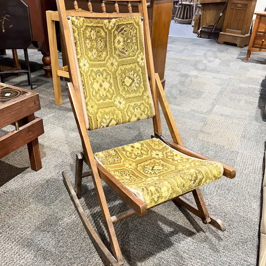 Mahogany Folding Rocking Chair