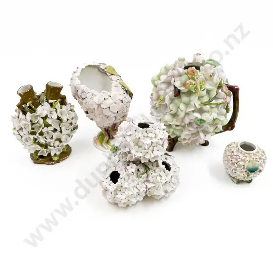 Five Various Very Fancy Floral Vases