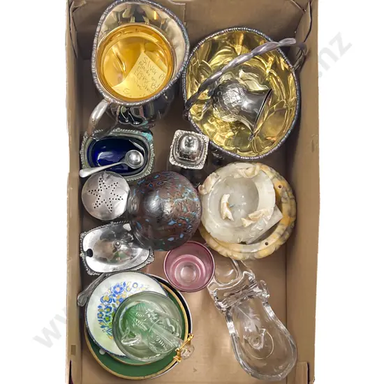 Victorian Glass Shoe and Various S/P with Assorted
