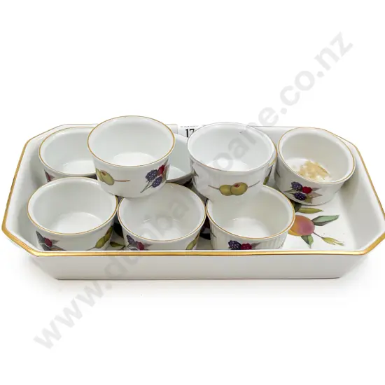 Royal Worcester Evesham Dish and Nine Ramekins