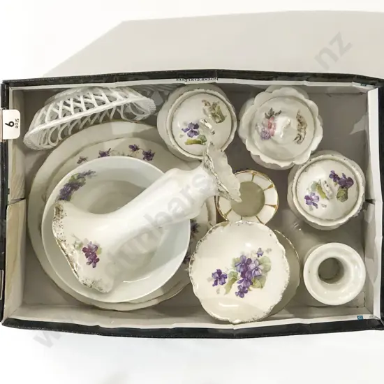 Collection of Violet Decorated Fancy China