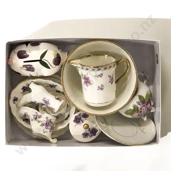 Collection of Violet Decorated Fancy China