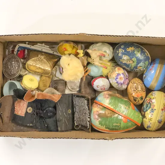 Qty of Assorted Decorative Eggs with Purses Etc.