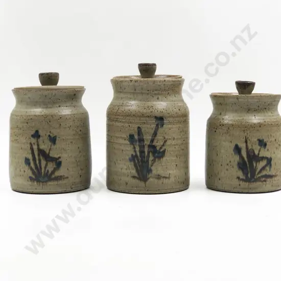 Graduated Set of Three Margaret Day Pottery Storage Jars