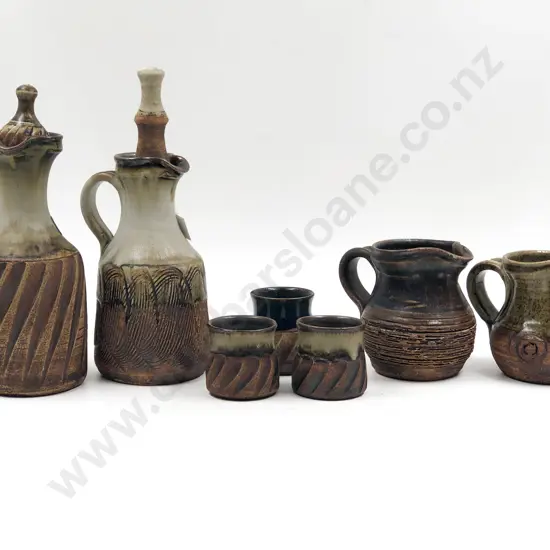 Eight Assorted Wilf and Janet Wright Pottery Pieces