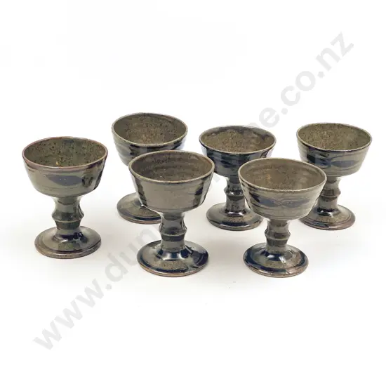 Set of Six NZ Pottery Goblets