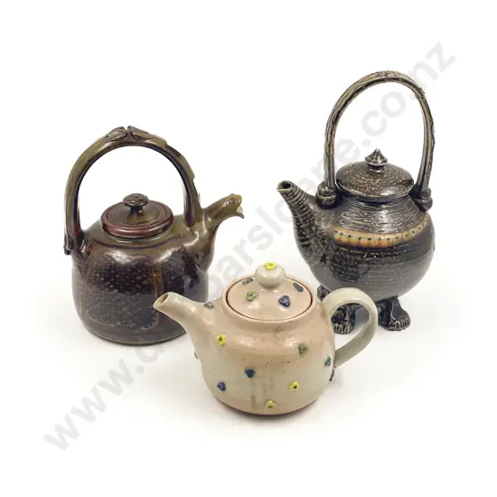 Three Assorted Pottery Teapots