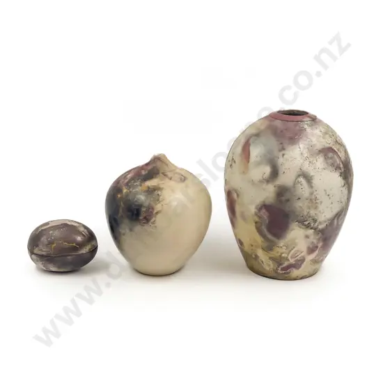 Three Pieces of Assorted NZ Pottery including Patty Meads Trinket Box