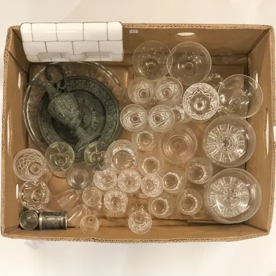 Qty of Assorted Crystal and Glassware Etc.