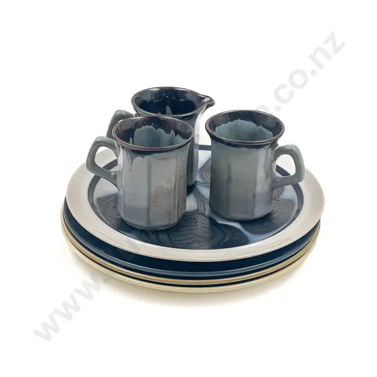 Qty of Assorted Japanese Pottery and Stoneware Plates and Mugs Etc.