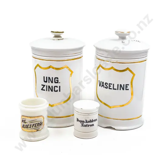 Four Assorted Vintage Ceramic Chemist Jars