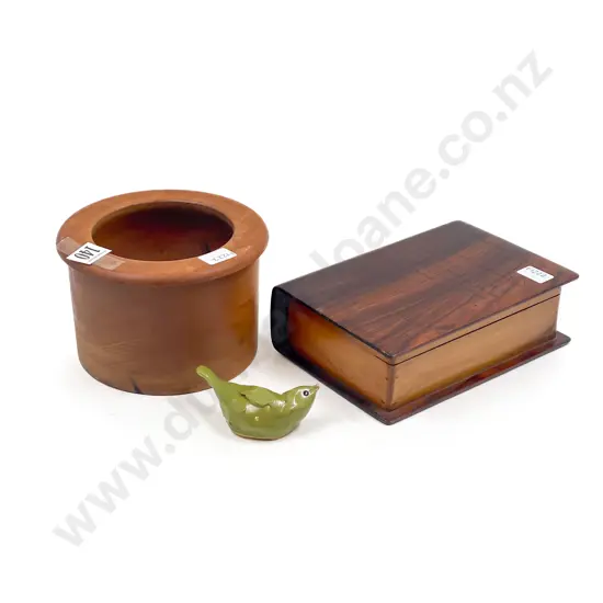 Ben Christian Book Form Trinket Box together with Kauri Coin Bank and Other