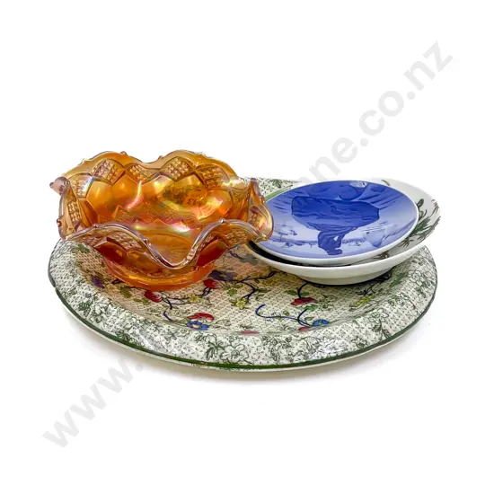 Small Qty of Assorted incl Royal Copenhagen Dish with Carnival Glass Dish and Other