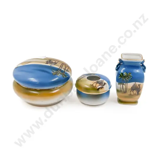 Three Pieces of Assorted Egyptian Decorated China