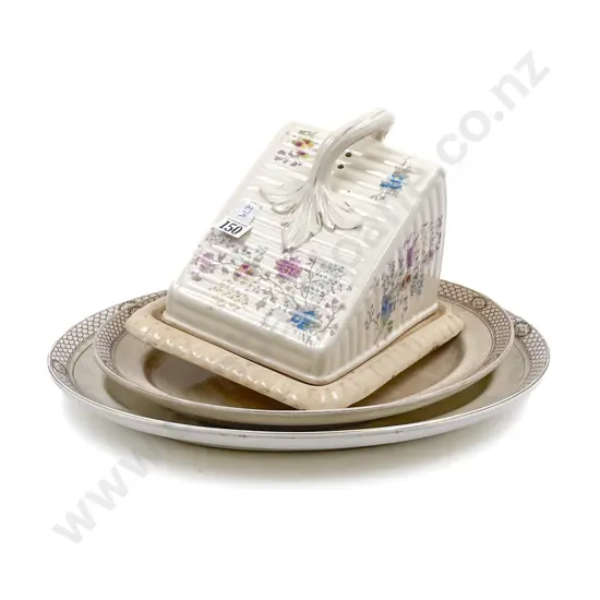 Graduated Set of Two Ashets and Vintage Cheese Dish with Cover