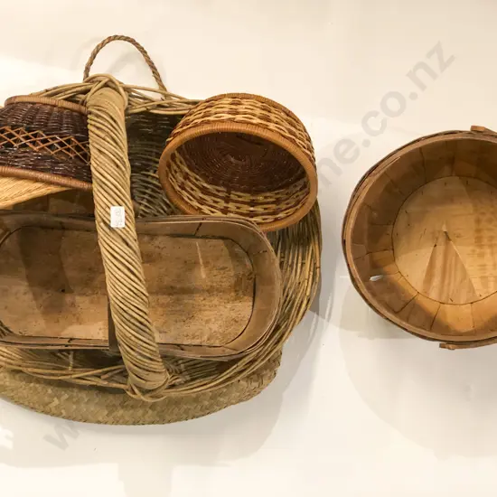Qty of Assorted Woven Baskets Etc.