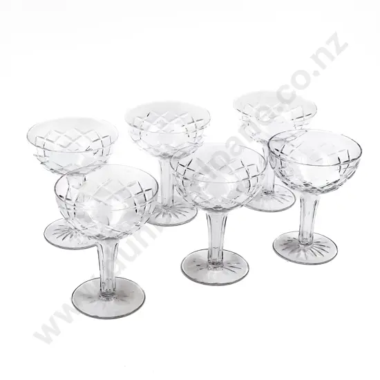 Set of Six Hollow Stemmed Champagne Glasses