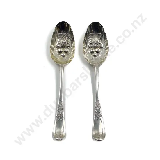 Pair of George III S/S Berry Spoons by William Fearn