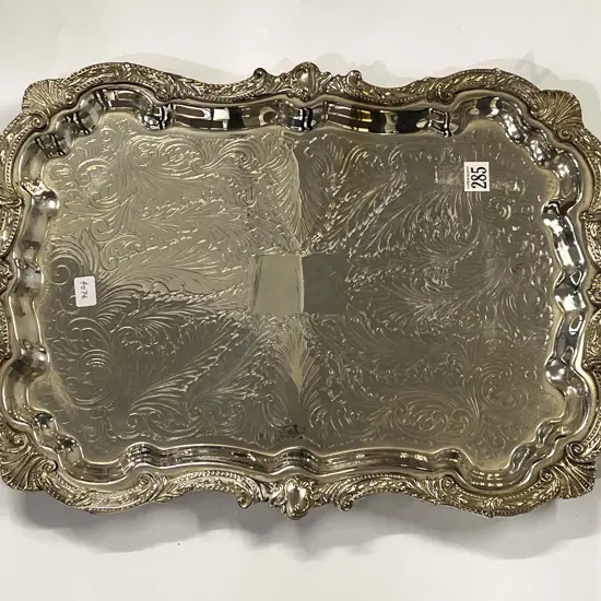 Ornate S/P Footed Tray