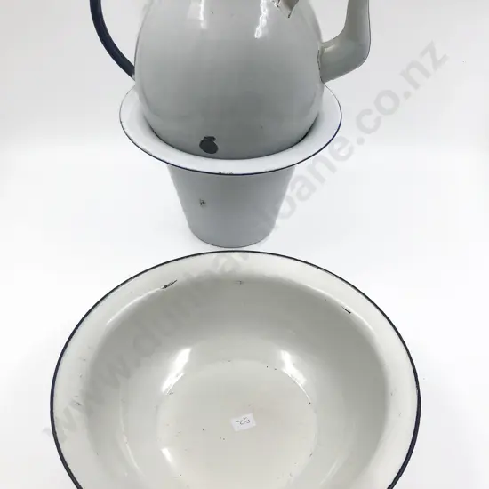 Three Pieces of Vintage Enamel Ware