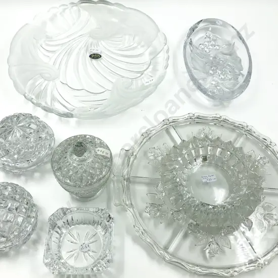 Small Qty of Assorted Crystal and Pressed Glass