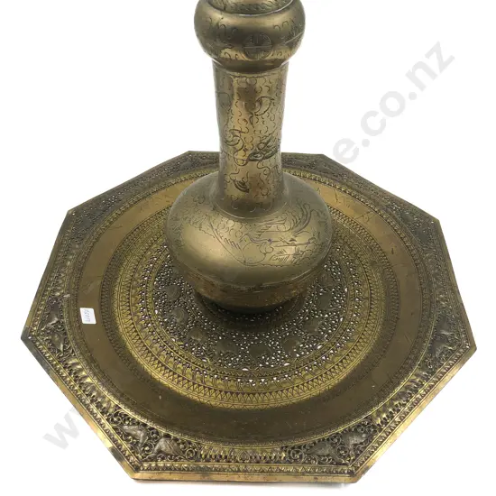 Large Brass Tray Together with Large Brass Vase