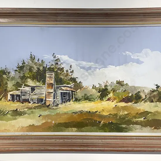 Peter J Wallers - Cottage Landscape- Oil on Board