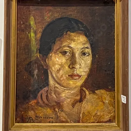 Unknown Artist - Portrait - Oil on Board (a/f)