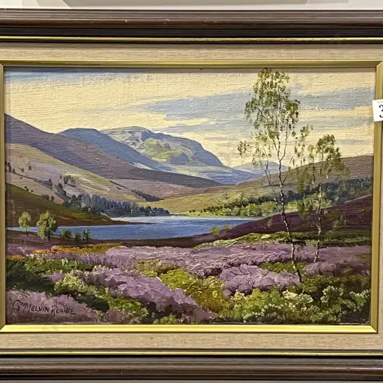 G Melvin Rennie - Rolling Hills Landscape - Oil on Board