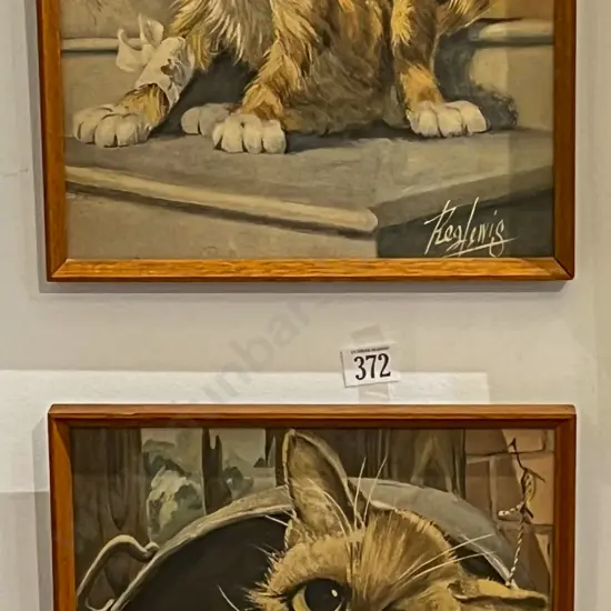 Pair of Cartoonist Cat Study Prints